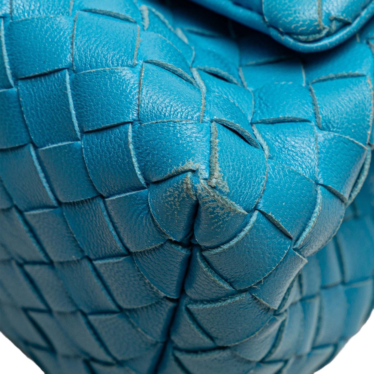 Bottega Veneta Nappa Intrecciato Flap Crossbody Blauw