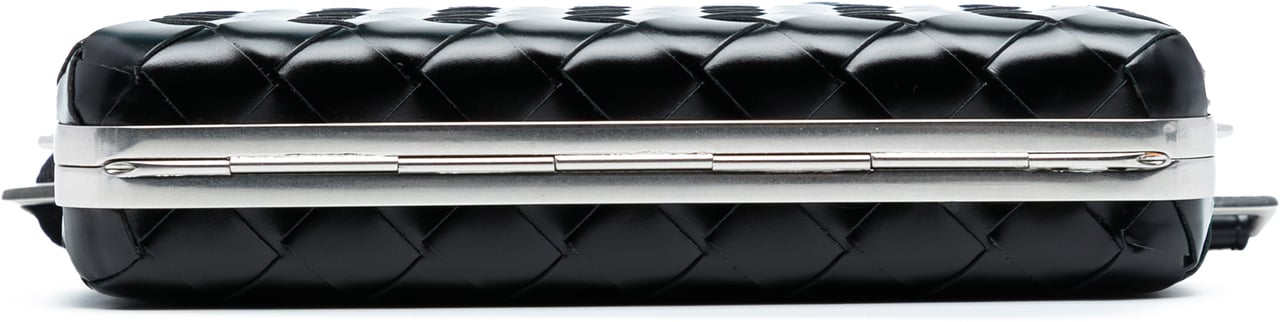 Bottega Veneta Spazzolato Intrecciato Box Messenger Bag Zwart