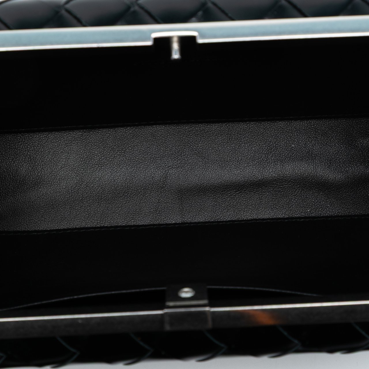 Bottega Veneta Spazzolato Intrecciato Box Messenger Bag Zwart