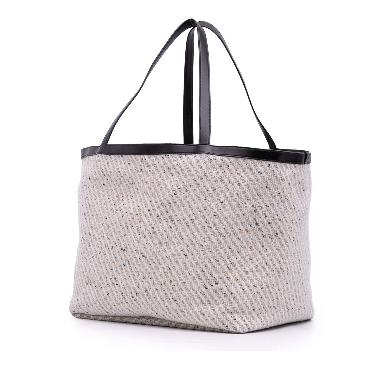 Bottega Veneta Large Wool and Calfskin Flip Flap Tote Grijs