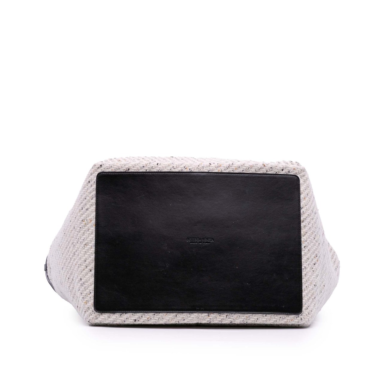 Bottega Veneta Large Wool and Calfskin Flip Flap Tote Grijs