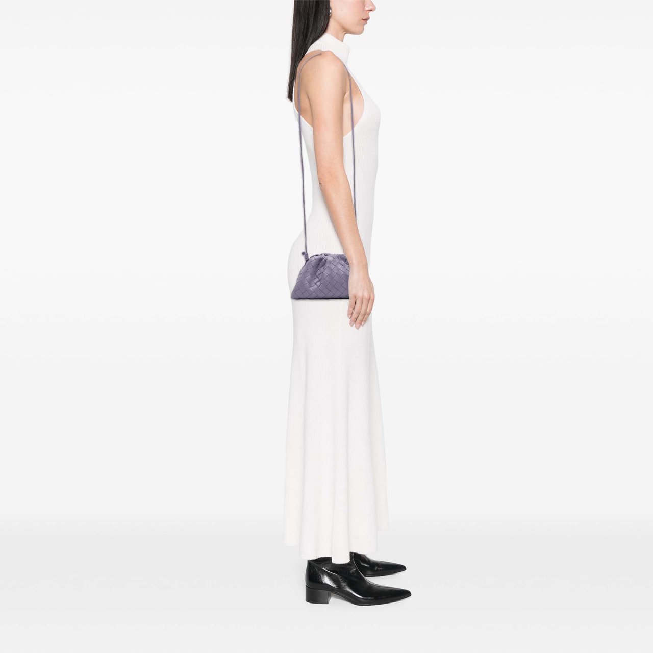 Bottega Veneta Nappa Intrecciato The Mini Pouch Crossbody Paars