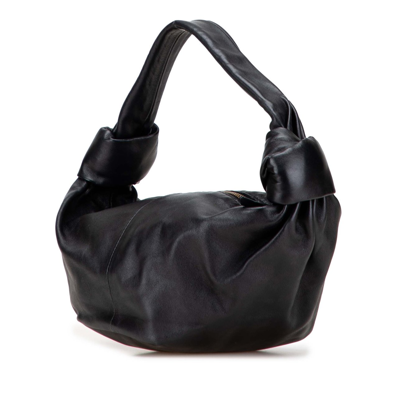Bottega Veneta Mini Calfskin Double Knot Bag Zwart