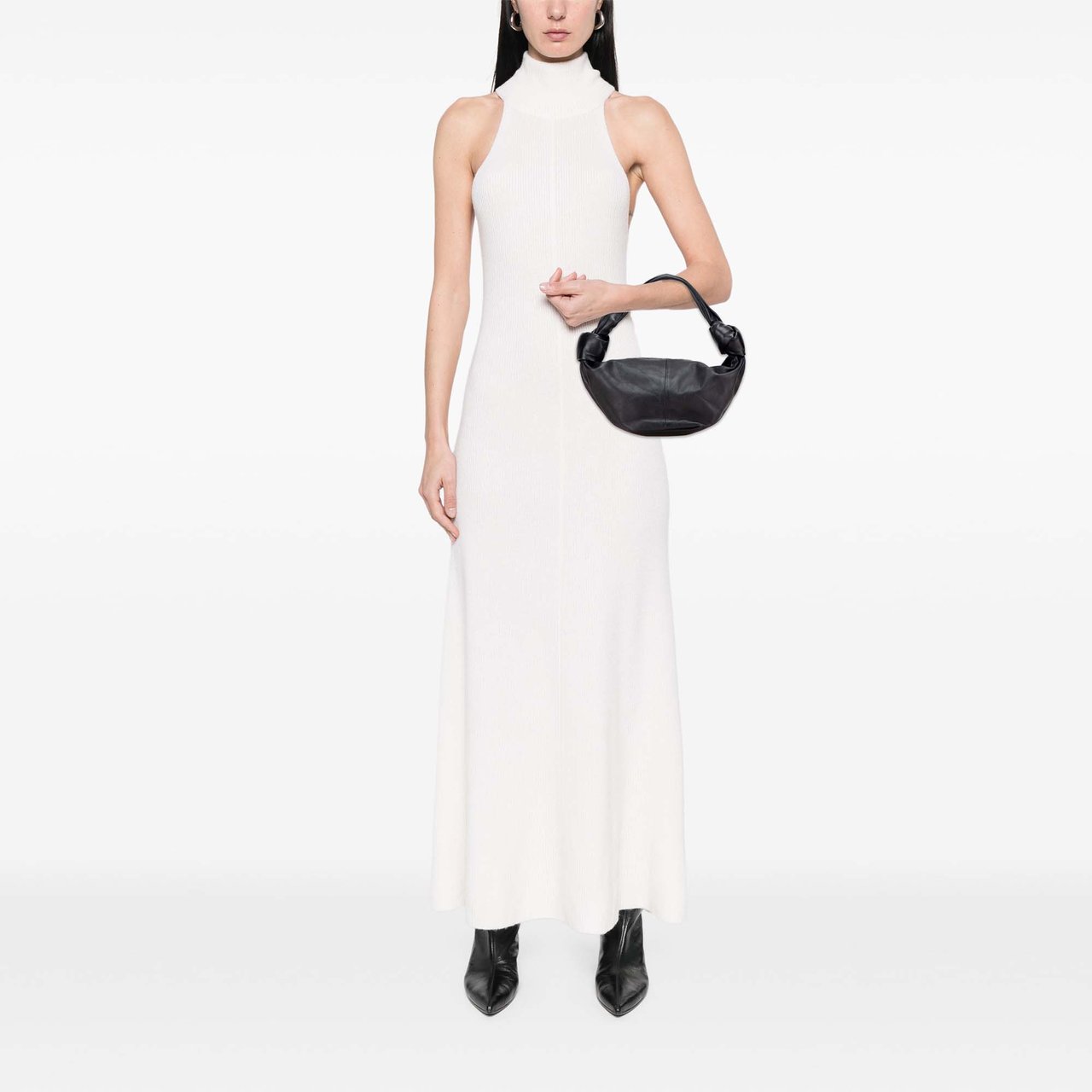 Bottega Veneta Mini Calfskin Double Knot Bag Zwart