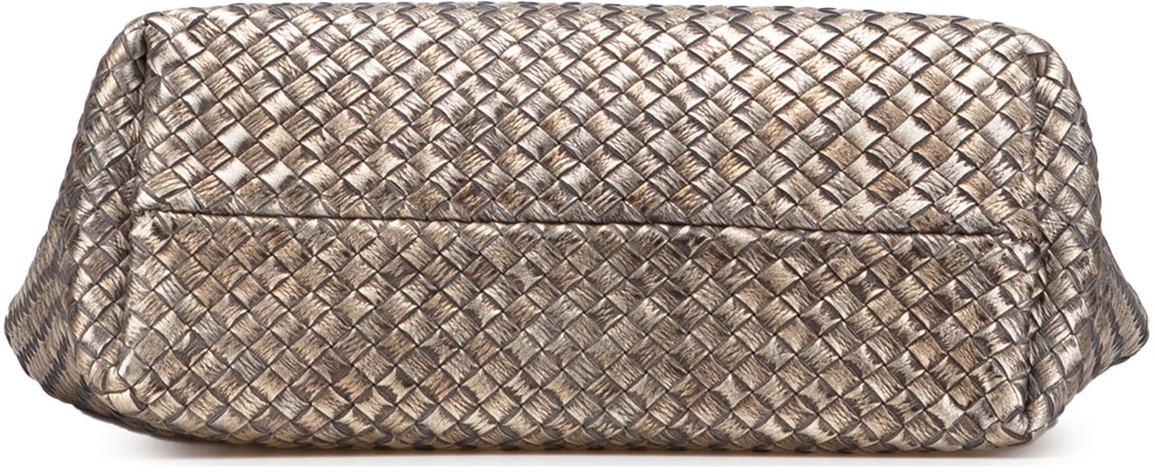 Bottega Veneta Lambskin Intreccio Cabat Tote Bruin