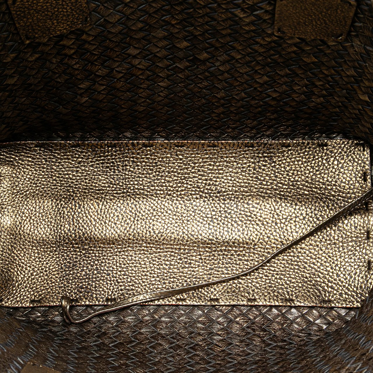 Bottega Veneta Lambskin Intreccio Cabat Tote Bruin