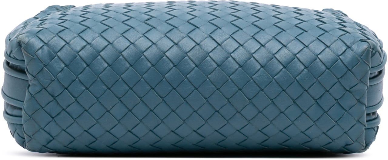 Bottega Veneta Nappa Intrecciato Nodini Double Zip Crossbody Blauw