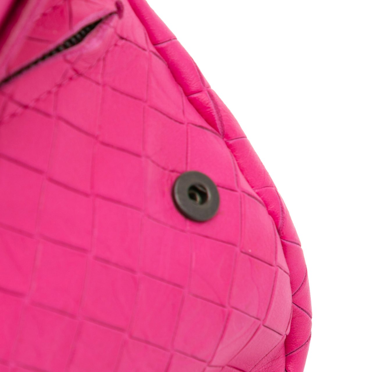 Bottega Veneta Small Calfskin Intrecciomirage Embossed Butterfly Chain Crossbody Roze