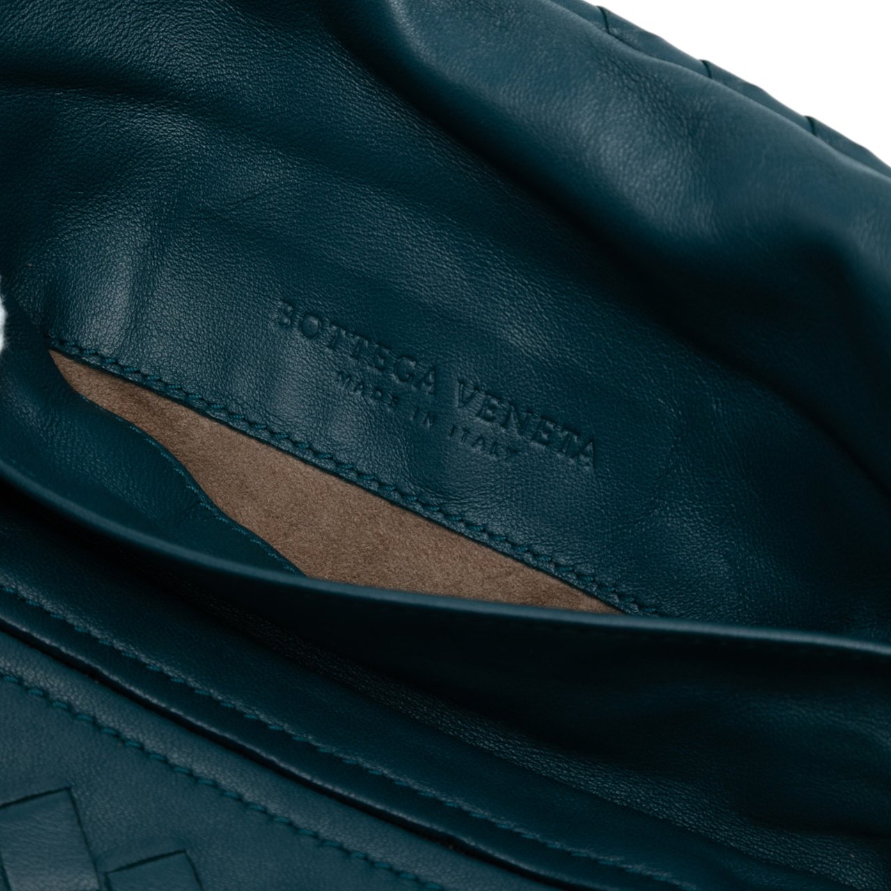 Bottega Veneta Mini Nappa Intrecciato Expandable Chain Crossbody Blauw