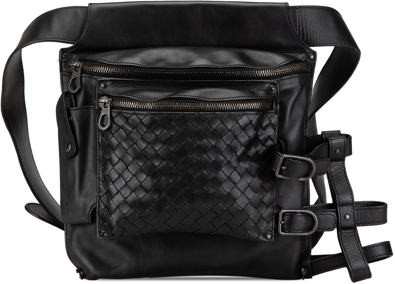 Bottega Veneta Nappa Intrecciato Utility Belt Bag Zwart