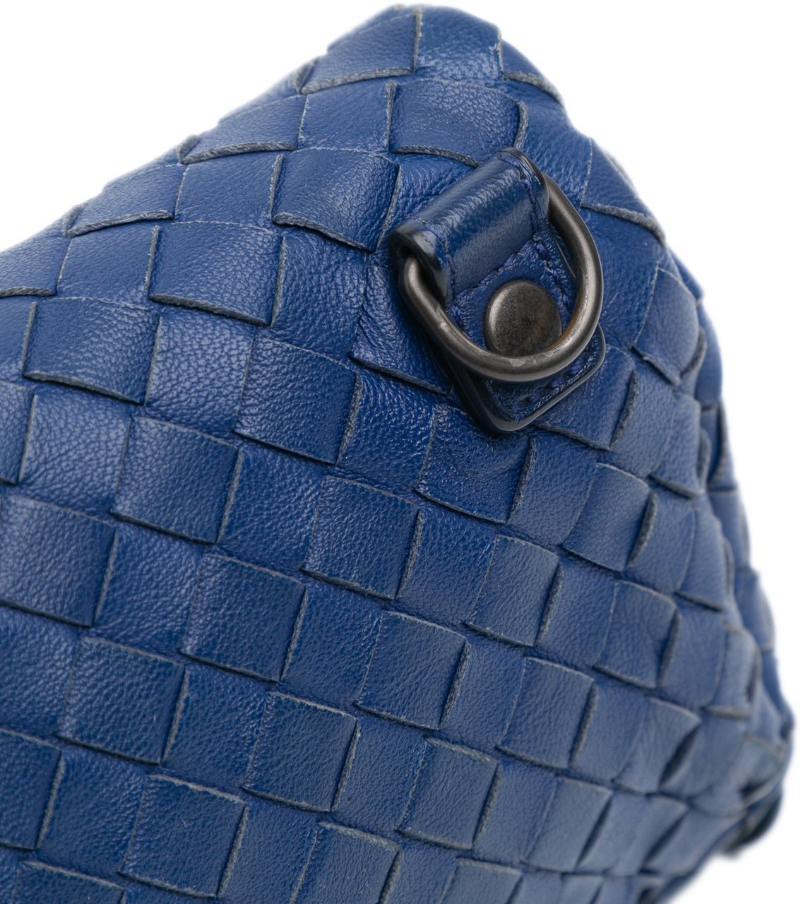 Bottega Veneta Intrecciato Chain Flap Crossbody Blauw
