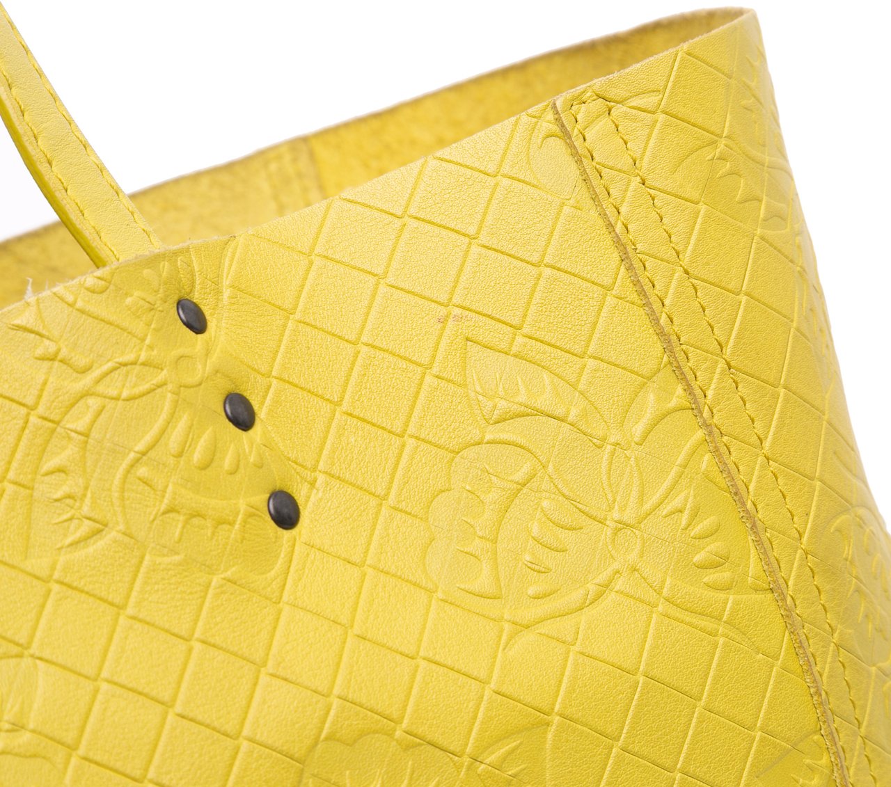 Bottega Veneta Leather Intrecciomirage Butterfly Tote Geel