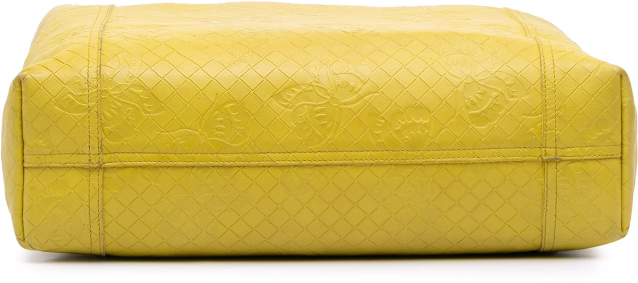 Bottega Veneta Leather Intrecciomirage Butterfly Tote Geel