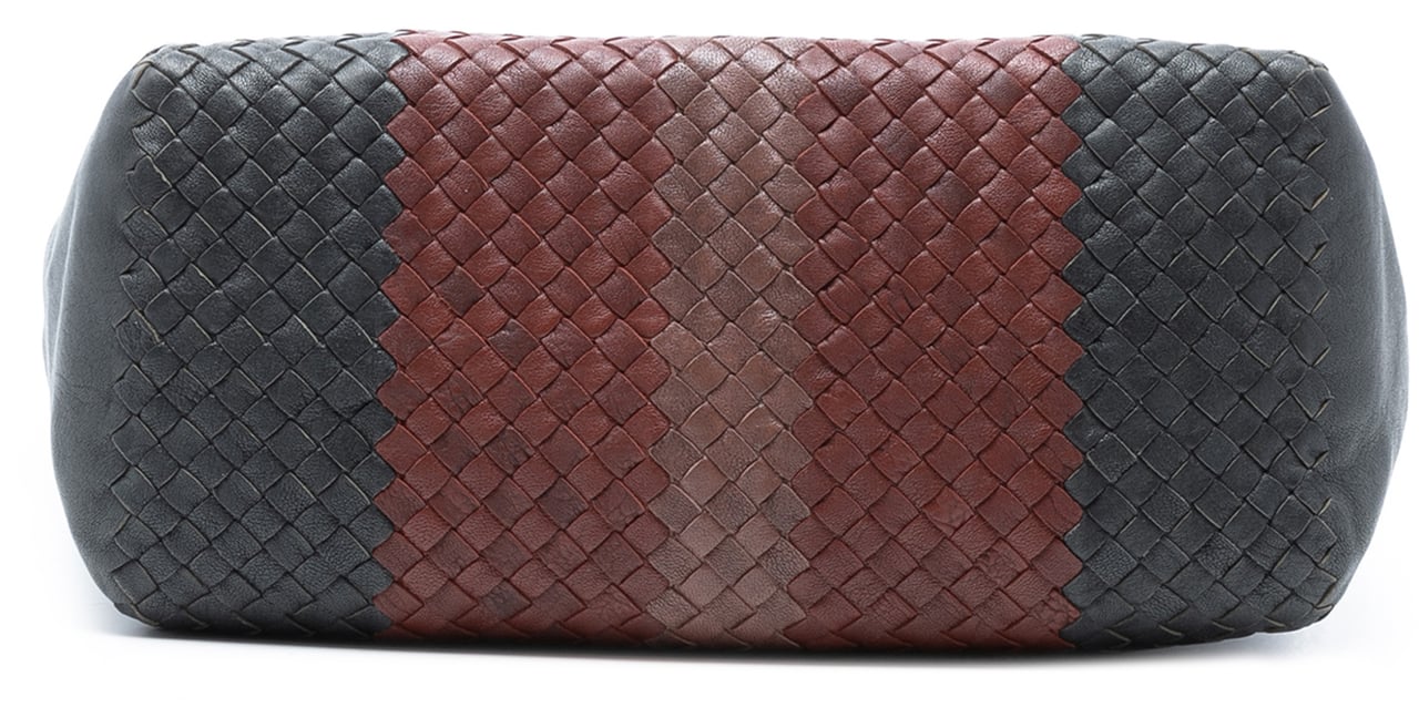Bottega Veneta Tricolor Nappa Intrecciato Convertible Tote Grijs