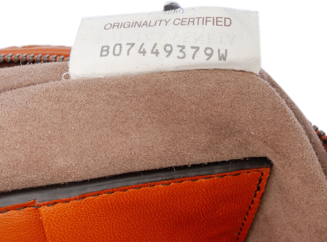 Bottega Veneta Nappa Intrecciato Palio Fringe Chain Crossbody Oranje