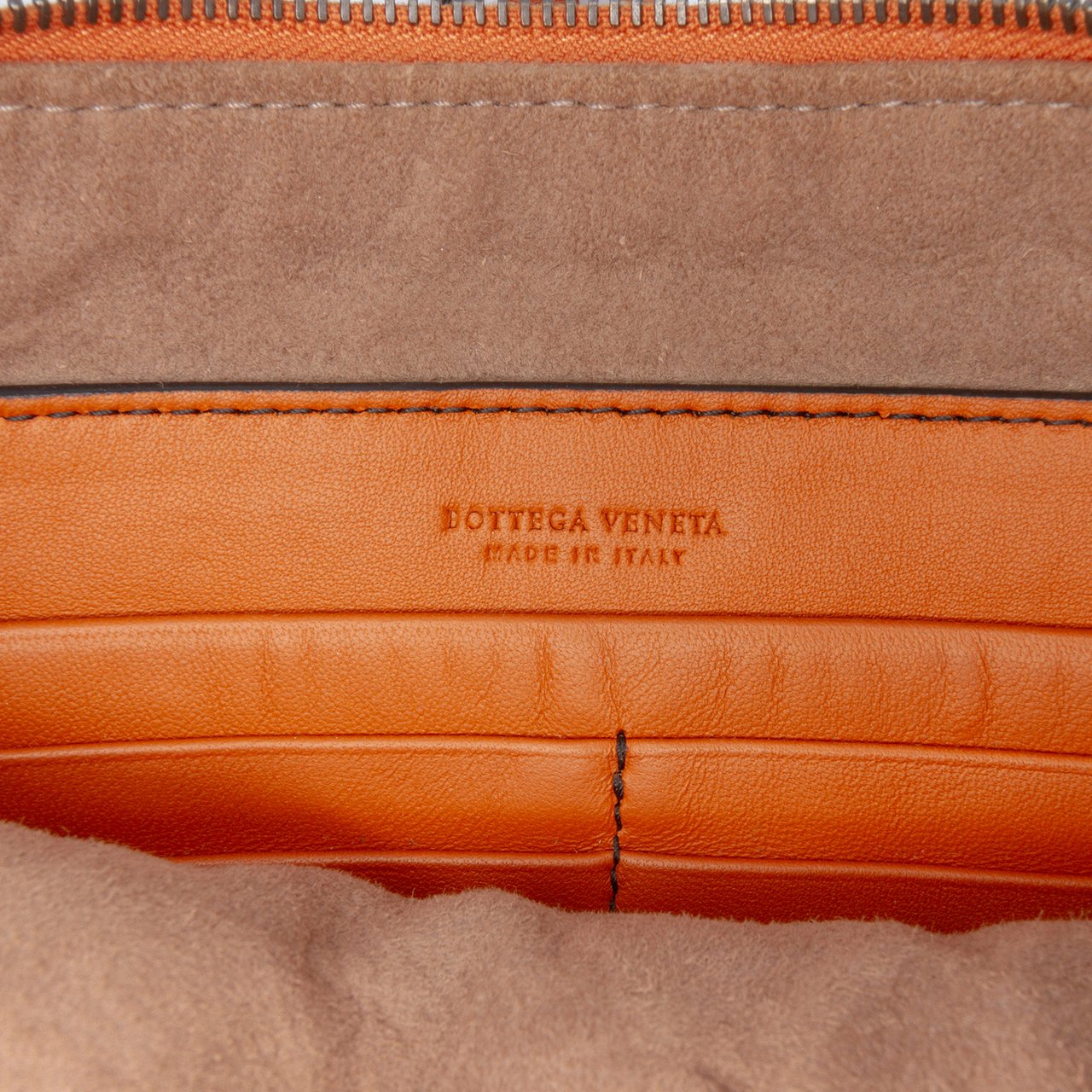 Bottega Veneta Nappa Intrecciato Palio Fringe Chain Crossbody Oranje