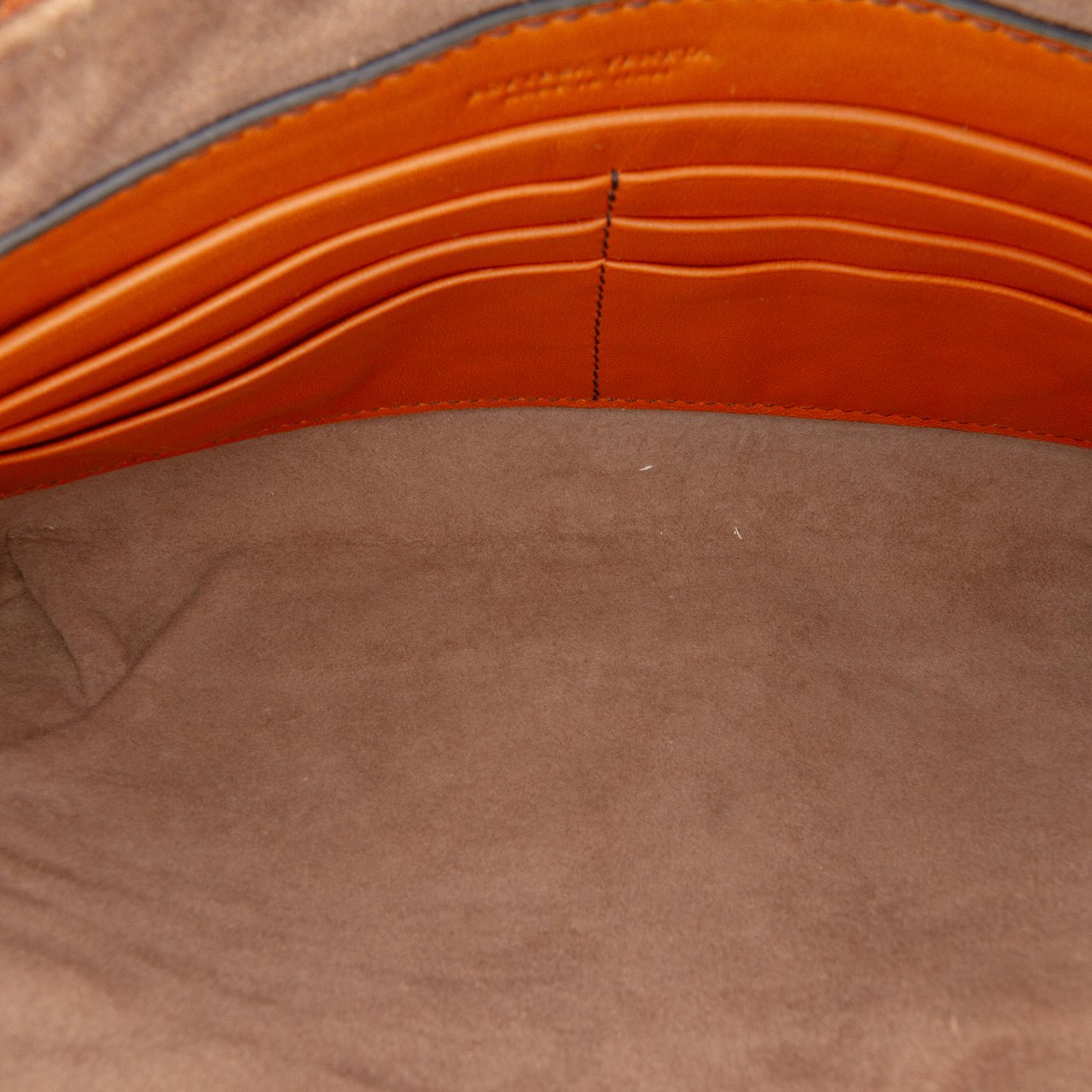 Bottega Veneta Nappa Intrecciato Palio Fringe Chain Crossbody Oranje