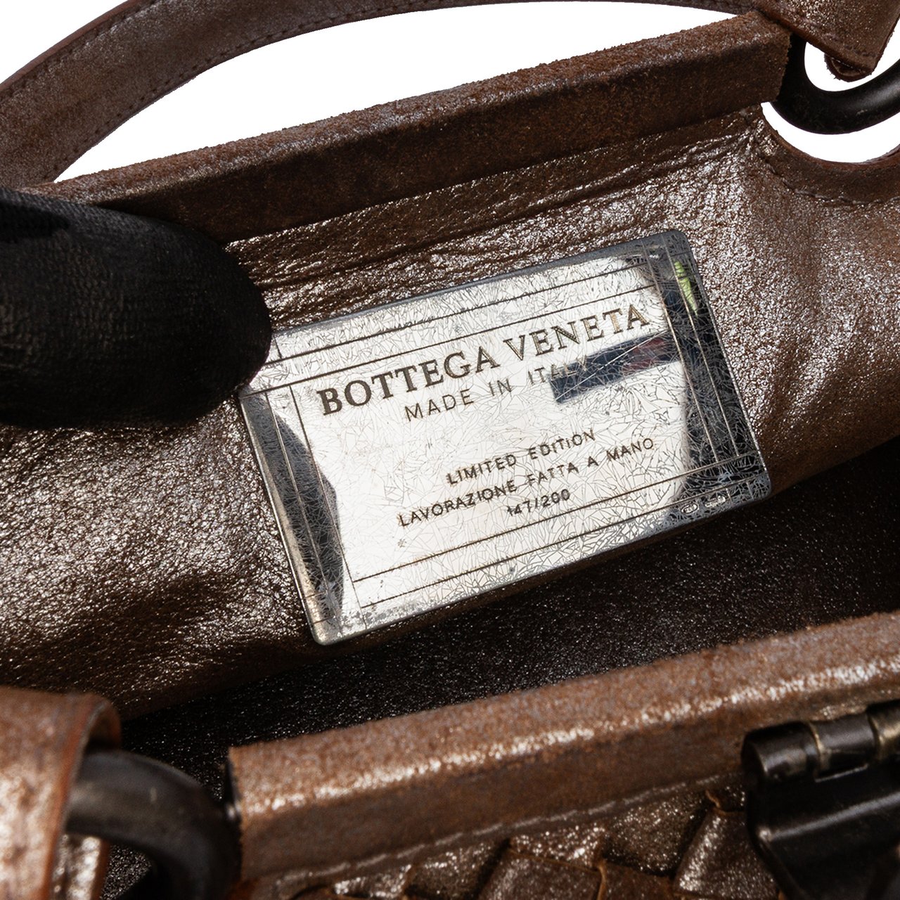Bottega Veneta Limited Edition Intrecciato Frame Shoulder Bag Bruin