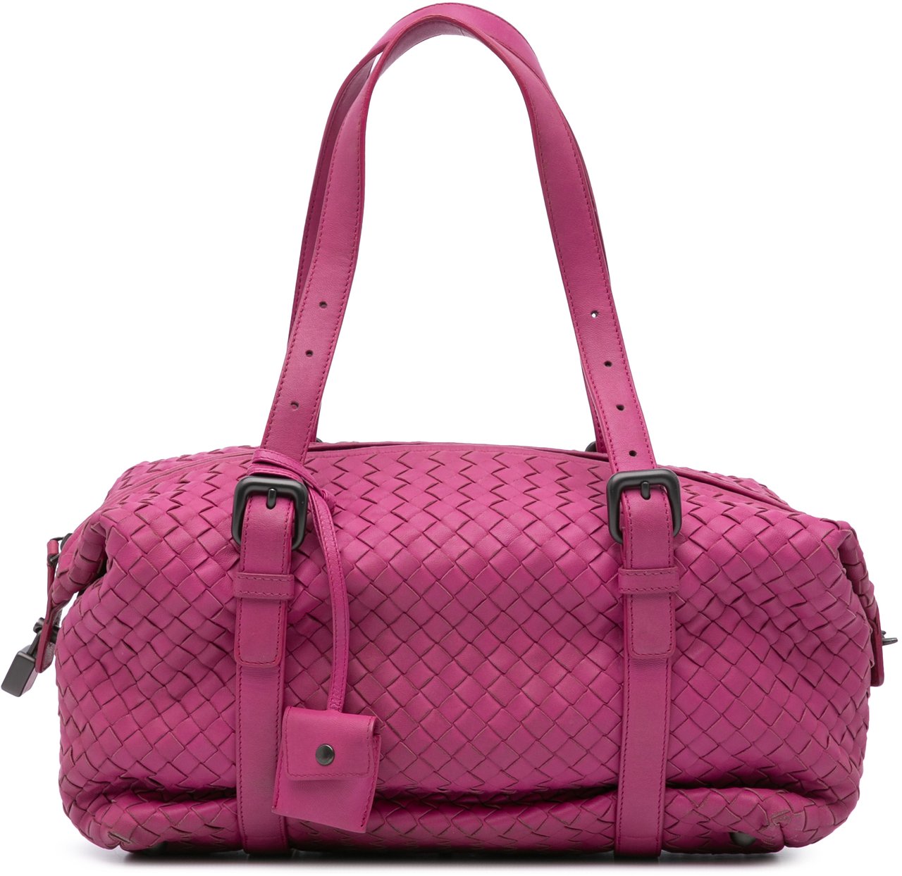 Bottega Veneta Nappa Intrecciato Montaigne Shoulder Bag Roze