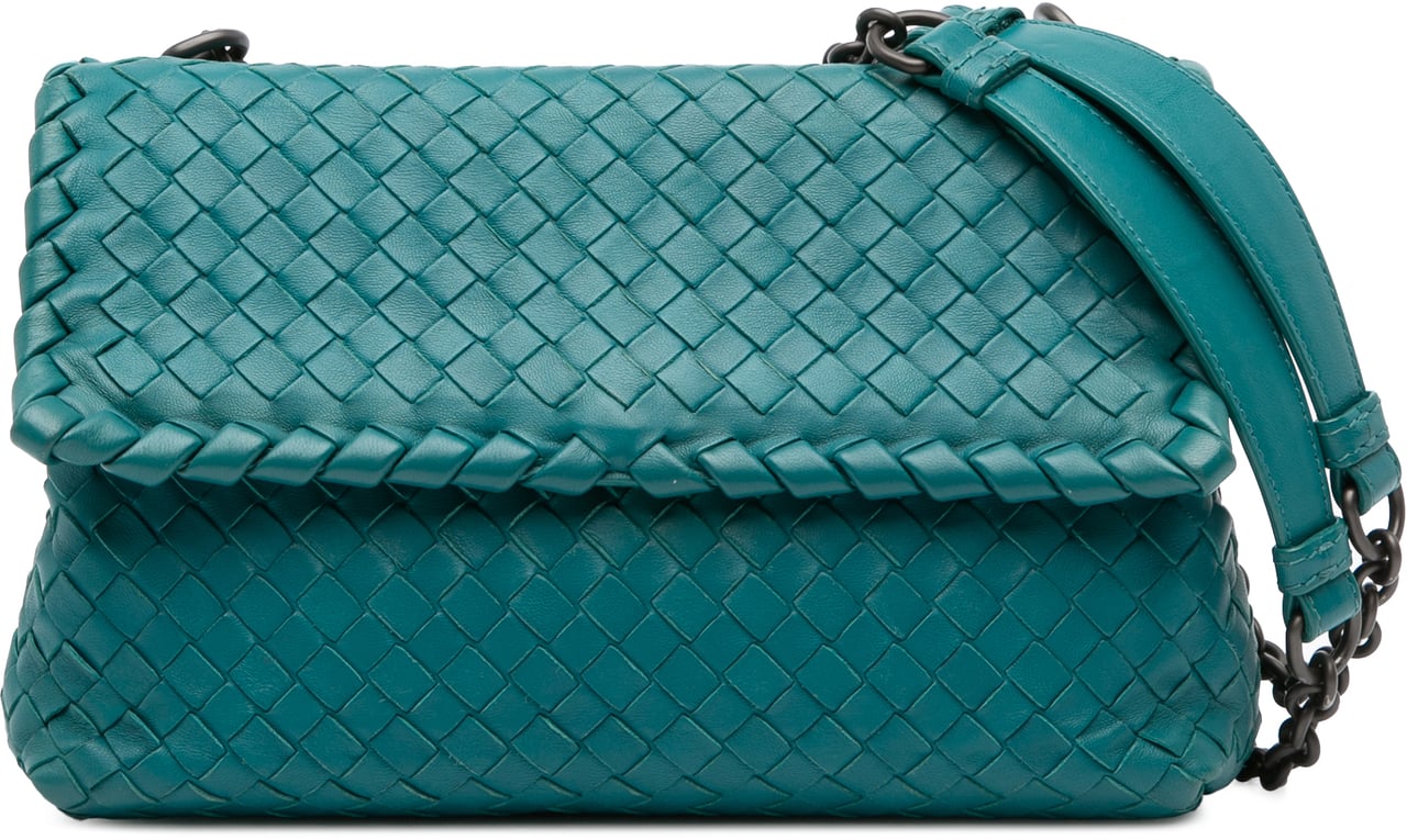 Bottega Veneta Small Nappa Intrecciato Olimpia Shoulder Bag Blauw