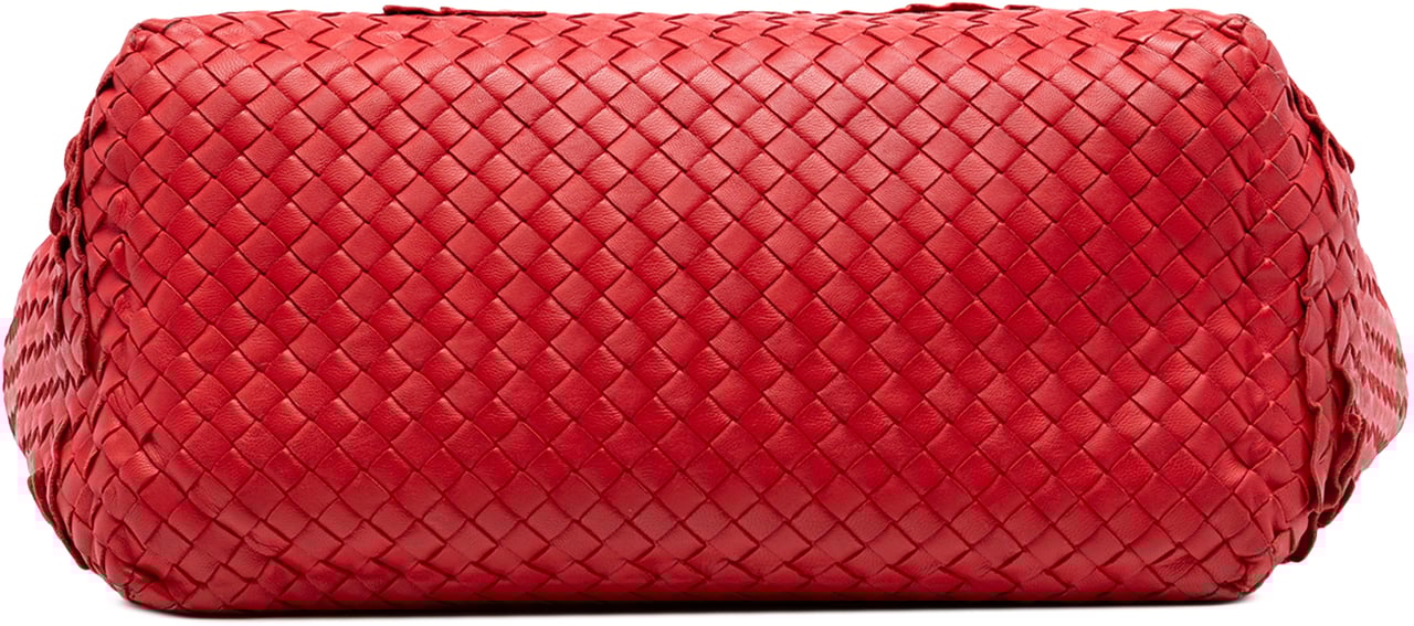 Bottega Veneta Nappa Intrecciato Ruffle Tote Rood
