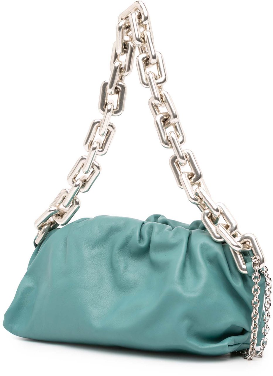 Bottega Veneta Lambskin Chain Pouch Blauw