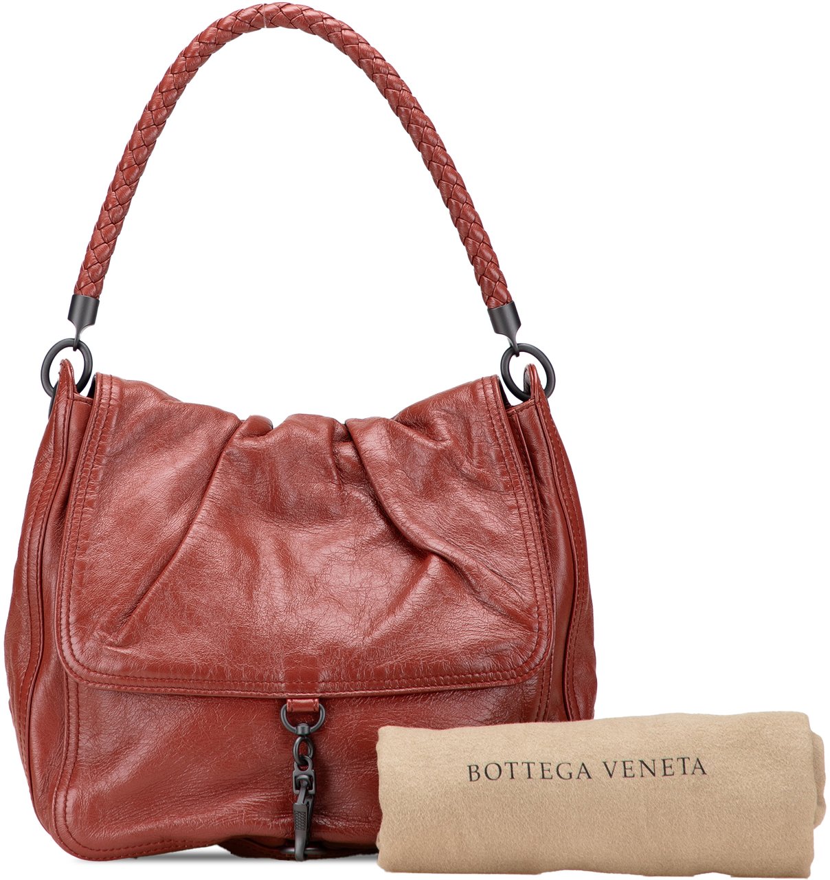 Bottega Veneta Intrecciato Trimmed Nappa Top Handle Bag Rood