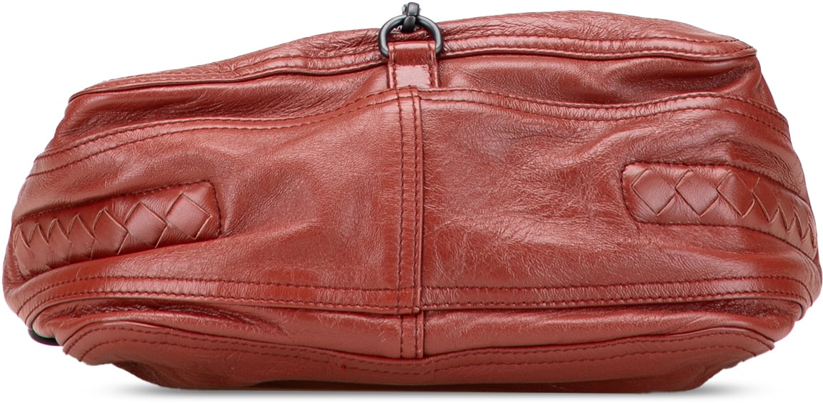 Bottega Veneta Intrecciato Trimmed Nappa Top Handle Bag Rood