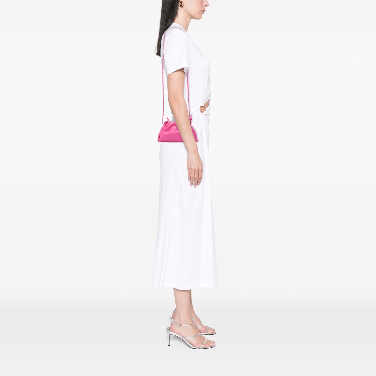 Bottega Veneta Lambskin The Mini Pouch Crossbody Roze