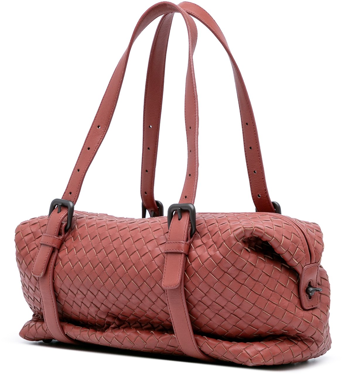 Bottega Veneta Nappa Intrecciato Montaigne Shoulder Bag Rood