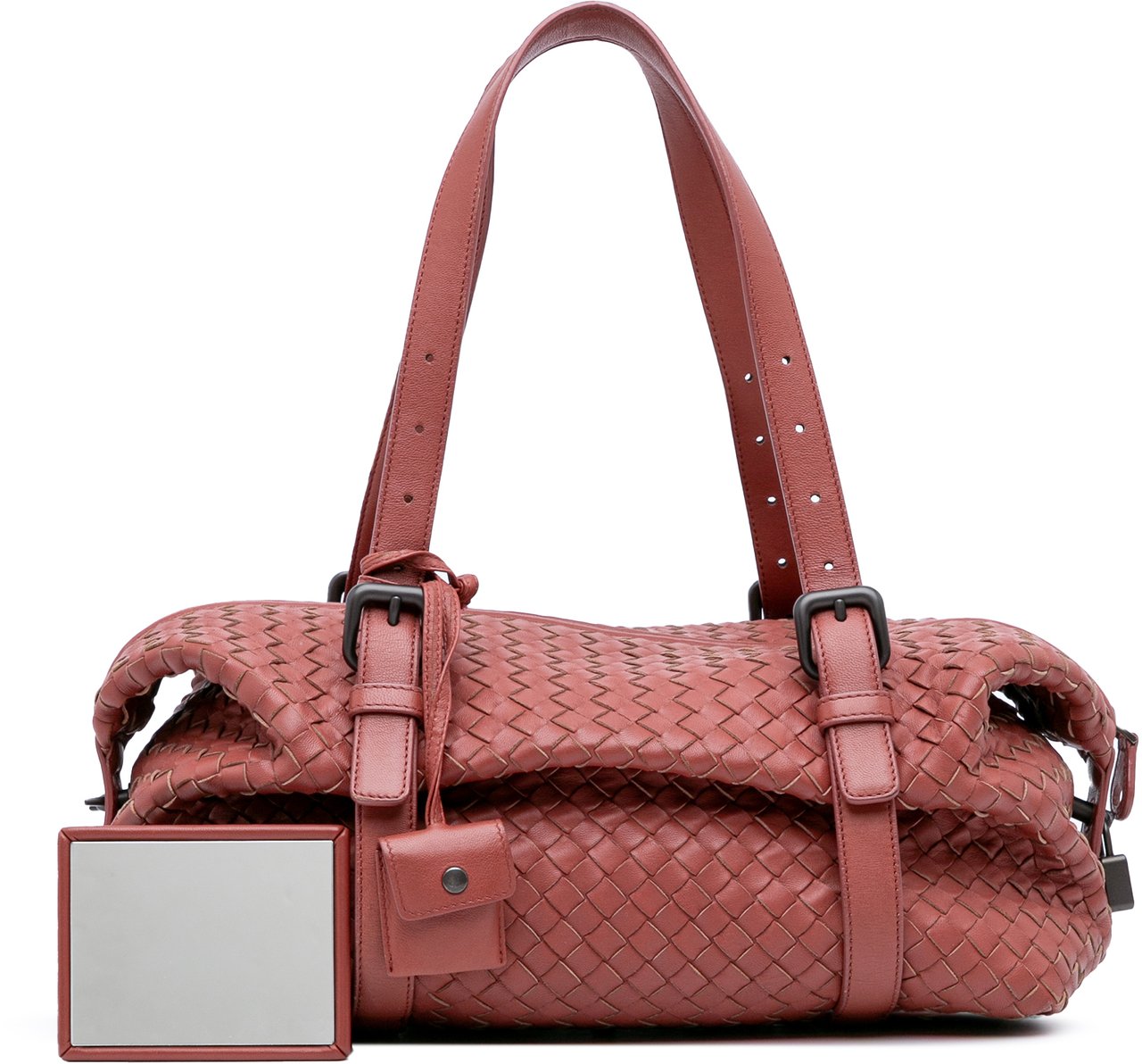 Bottega Veneta Nappa Intrecciato Montaigne Shoulder Bag Rood
