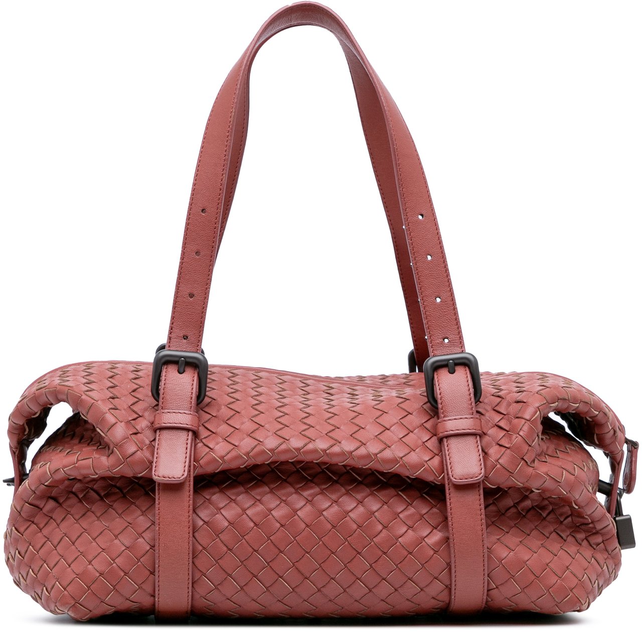 Bottega Veneta Nappa Intrecciato Montaigne Shoulder Bag Rood