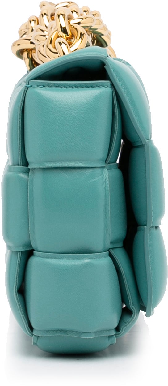 Bottega Veneta Nappa Intrecciato Padded Chain Cassette Satchel Blauw