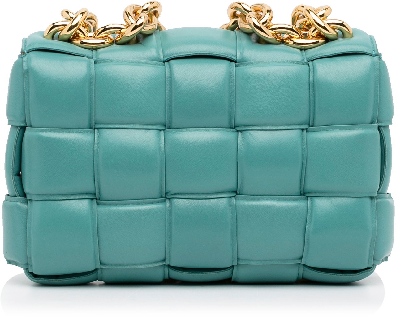 Bottega Veneta Nappa Intrecciato Padded Chain Cassette Satchel Blauw