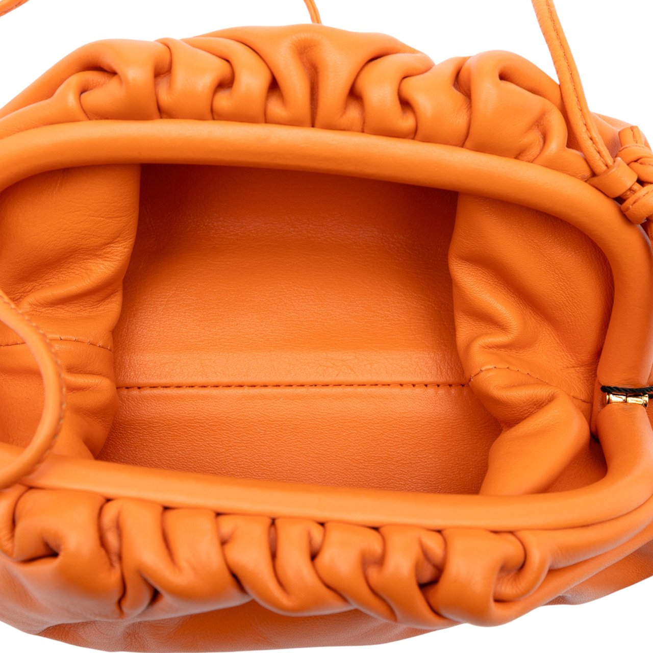 Bottega Veneta Lambskin The Mini Pouch Crossbody Oranje