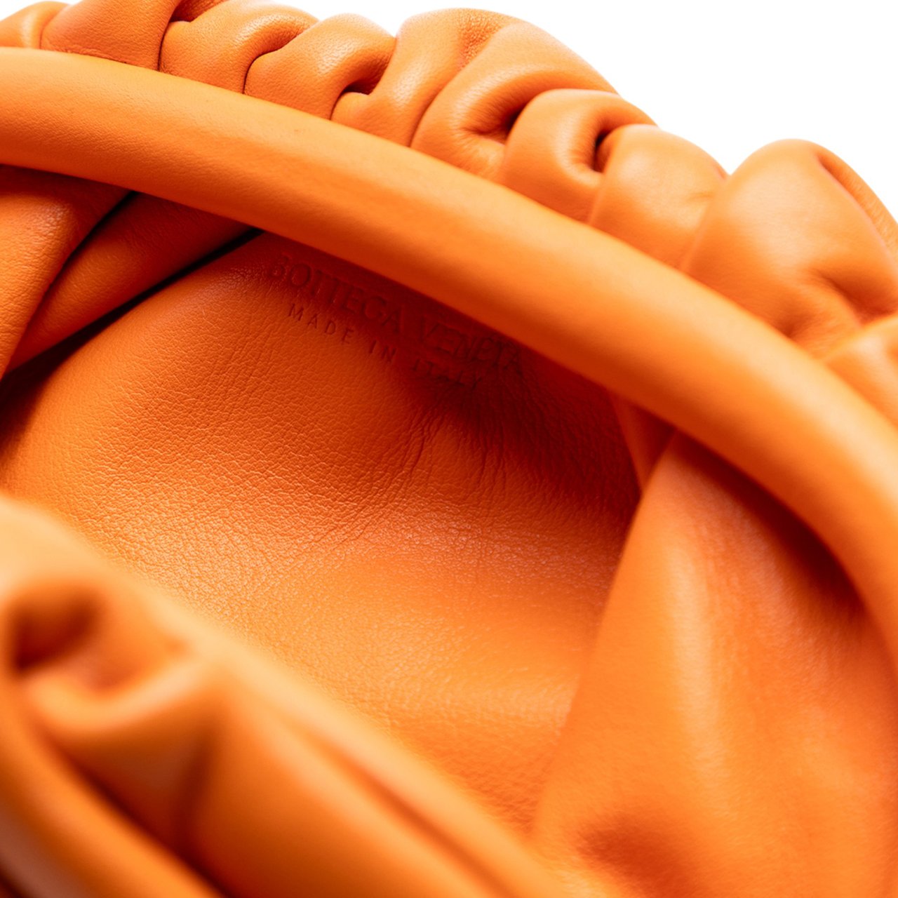 Bottega Veneta Lambskin The Mini Pouch Crossbody Oranje