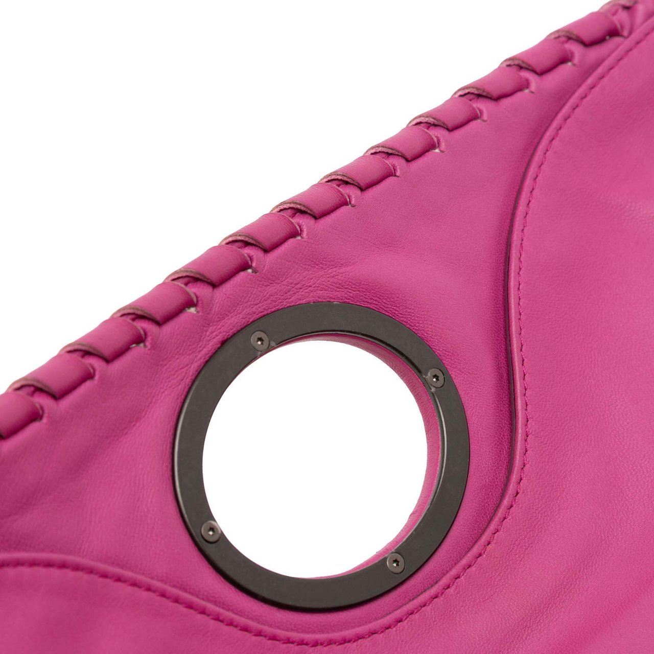 Bottega Veneta Nappa Intrecciato Turn Lock Clutch Roze