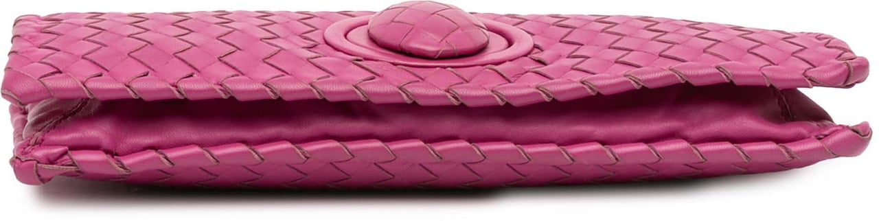 Bottega Veneta Nappa Intrecciato Turn Lock Clutch Roze
