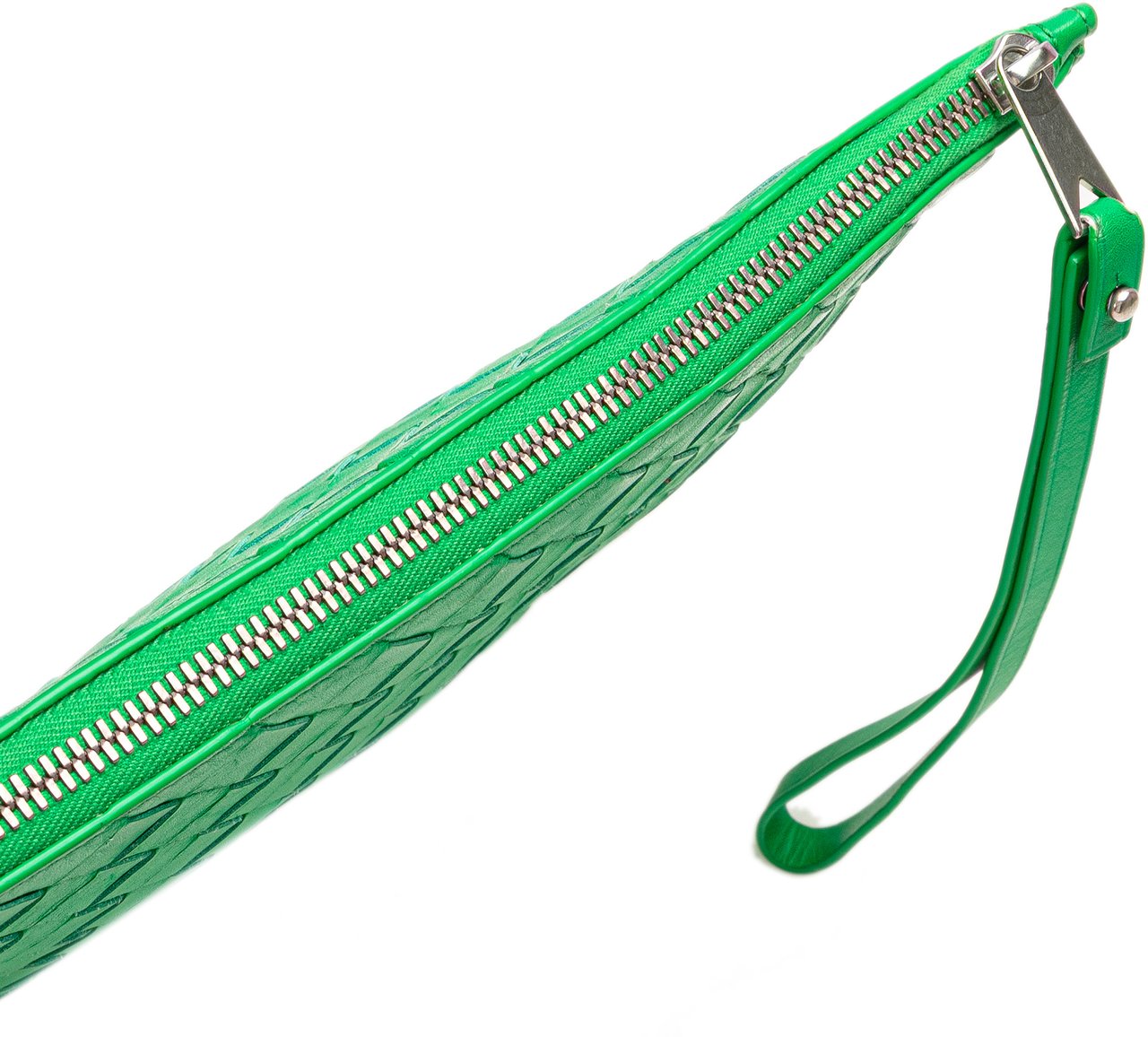 Bottega Veneta Intrecciato Leather Clutch Groen