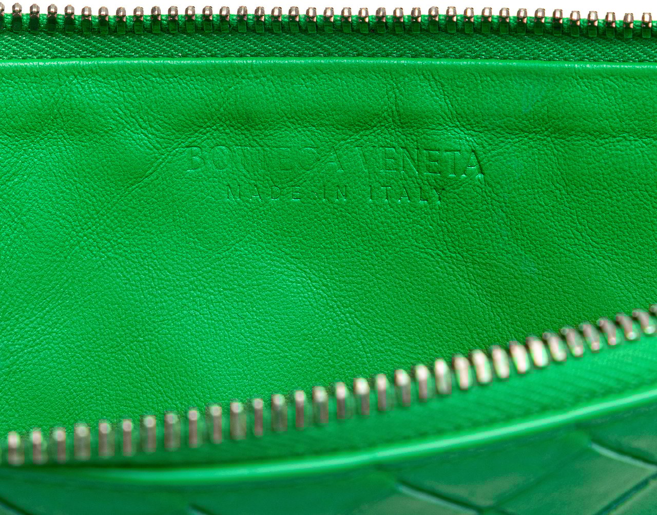 Bottega Veneta Intrecciato Leather Clutch Groen
