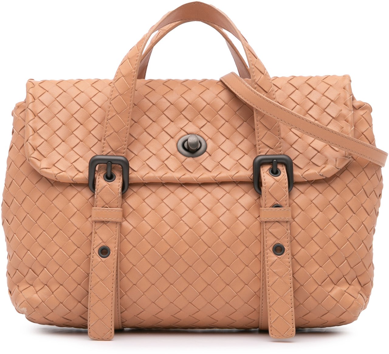 Bottega Veneta Intrecciato Flap Satchel Bruin