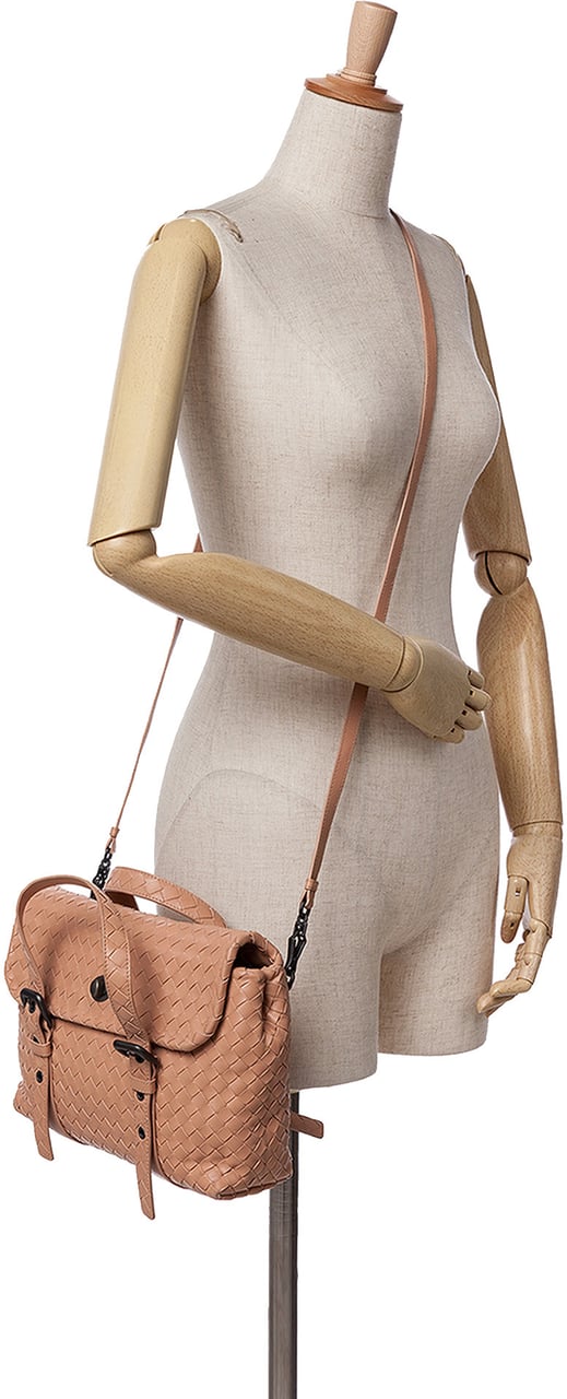 Bottega Veneta Intrecciato Flap Satchel Bruin