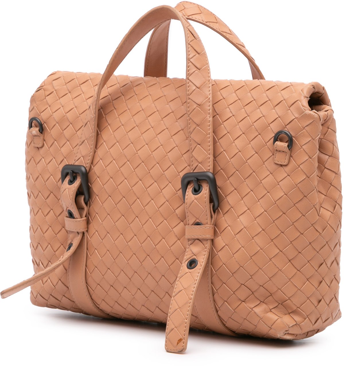 Bottega Veneta Intrecciato Flap Satchel Bruin