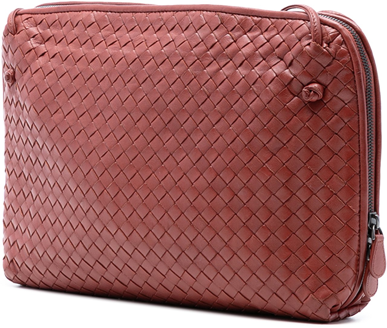 Bottega Veneta Large Nappa Intrecciato Nodini Crossbody Rood
