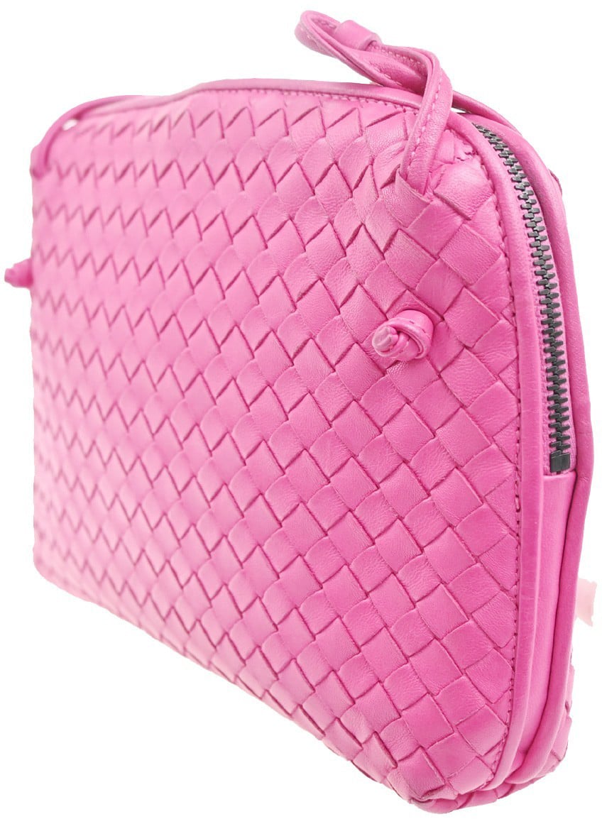 Bottega Veneta Bottega Veneta Nodini Crossbody Bag Intrecciato Nappa Medium Roze