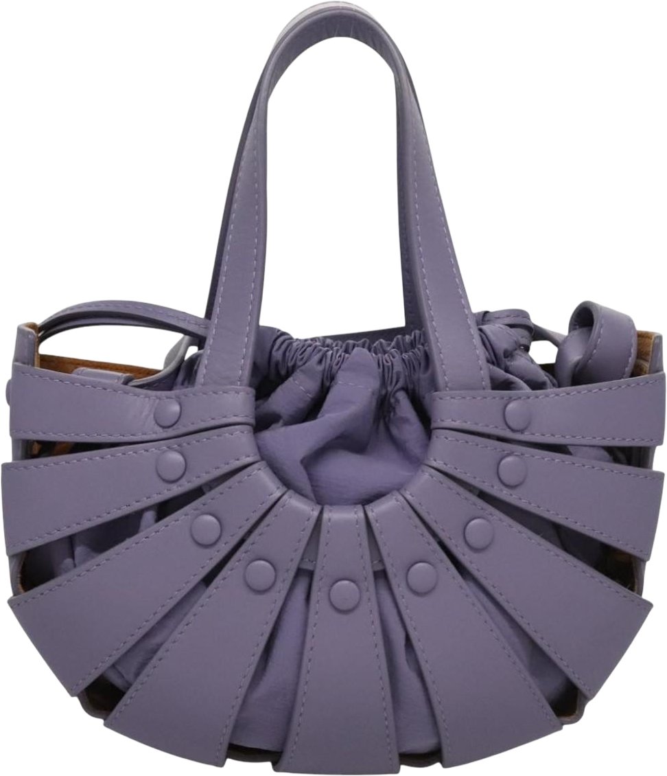 Bottega Veneta Shell Bag Leather Small Paars