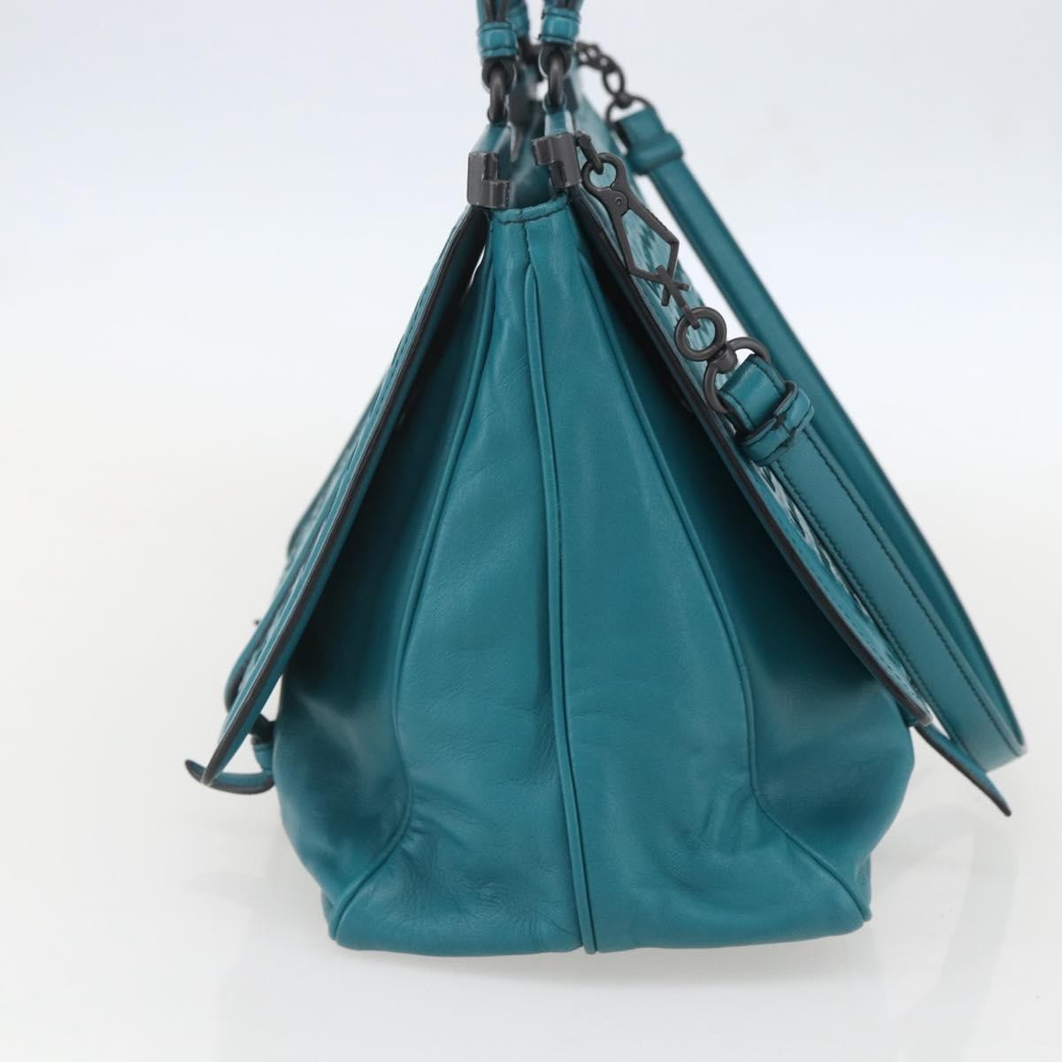 Bottega Veneta Bottega Veneta Monaco Convertible Satchel Leather with Intrecciato Detail Medium Divers