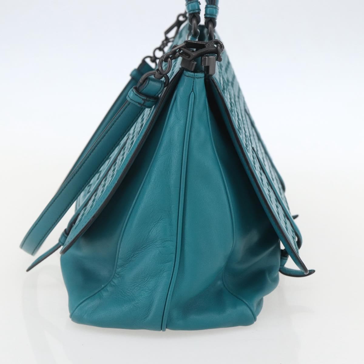 Bottega Veneta Bottega Veneta Monaco Convertible Satchel Leather with Intrecciato Detail Medium Divers