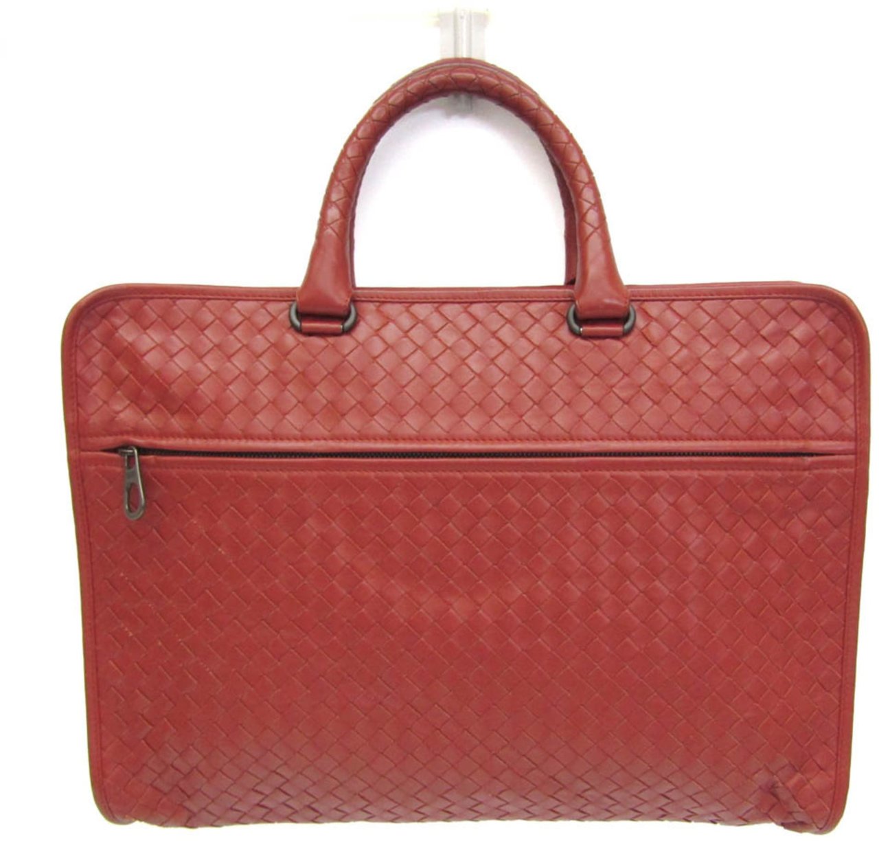 Bottega Veneta Bottega Veneta Soft Slim Briefcase Intrecciato Nappa Rood