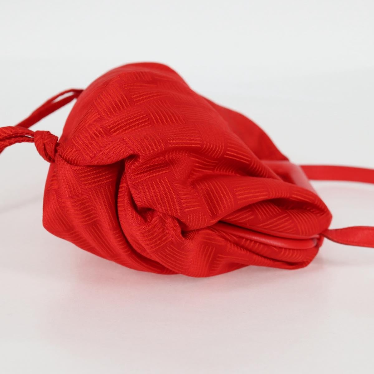 Bottega Veneta Bottega Veneta Point Shoulder Bag Chunky Knit Fabric Small Rood